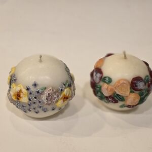 Floral Scented Decorative Candles - Cream